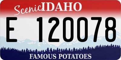 ID license plate E120078