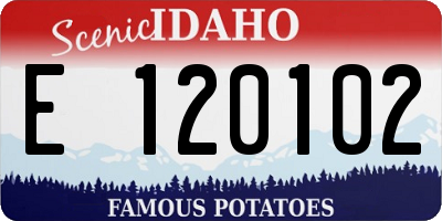 ID license plate E120102