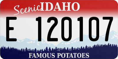 ID license plate E120107