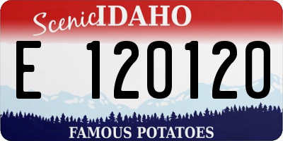 ID license plate E120120