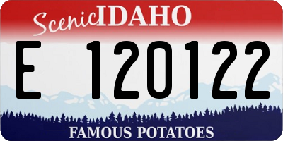 ID license plate E120122