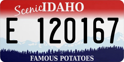 ID license plate E120167