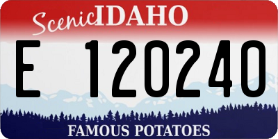 ID license plate E120240