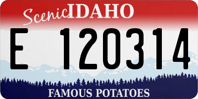 ID license plate E120314
