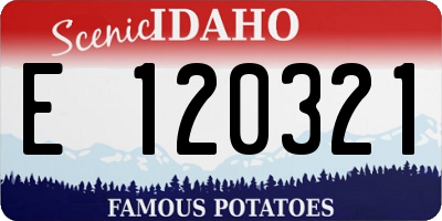 ID license plate E120321