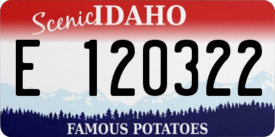 ID license plate E120322