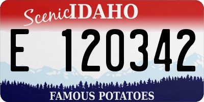 ID license plate E120342