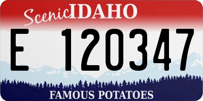 ID license plate E120347