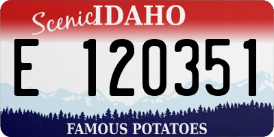 ID license plate E120351