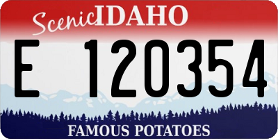 ID license plate E120354