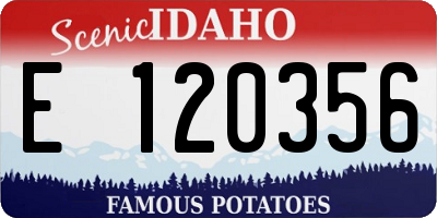 ID license plate E120356