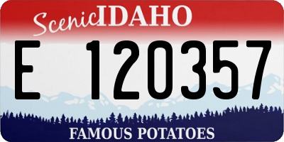 ID license plate E120357