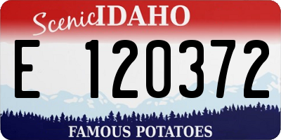 ID license plate E120372