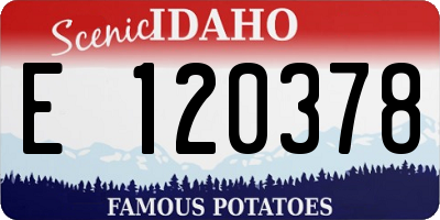 ID license plate E120378