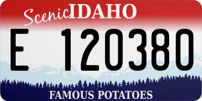 ID license plate E120380
