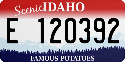 ID license plate E120392