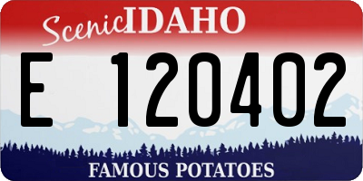 ID license plate E120402