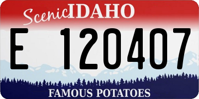 ID license plate E120407