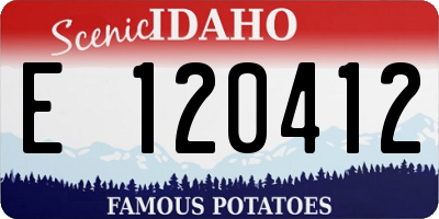 ID license plate E120412
