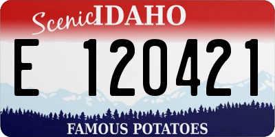 ID license plate E120421