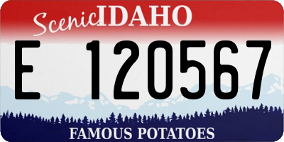 ID license plate E120567