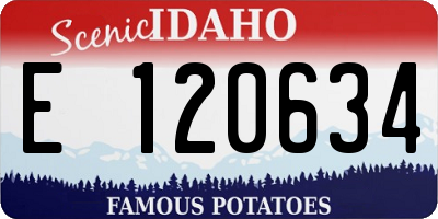 ID license plate E120634
