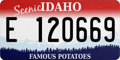 ID license plate E120669