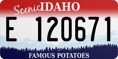 ID license plate E120671