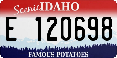 ID license plate E120698