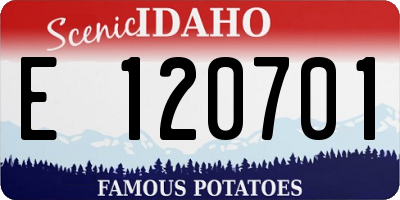 ID license plate E120701