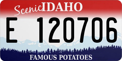 ID license plate E120706