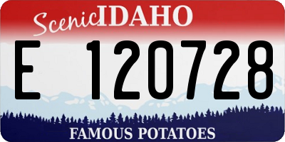 ID license plate E120728