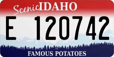 ID license plate E120742