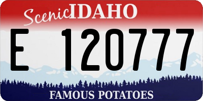 ID license plate E120777