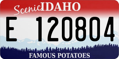 ID license plate E120804