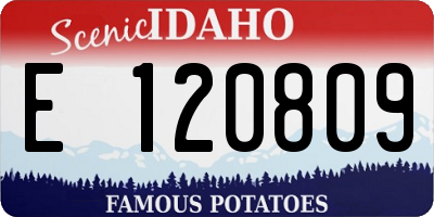 ID license plate E120809