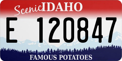 ID license plate E120847