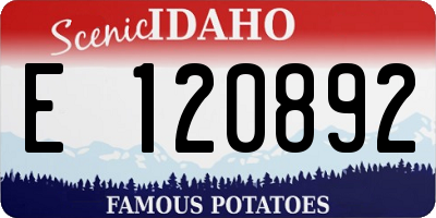 ID license plate E120892