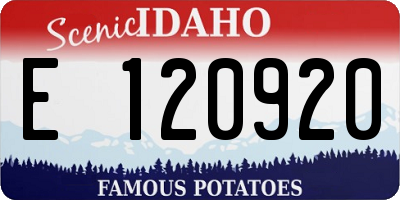 ID license plate E120920