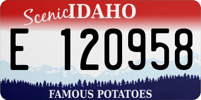ID license plate E120958