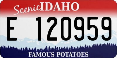 ID license plate E120959