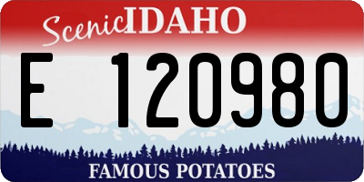 ID license plate E120980