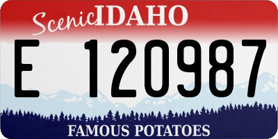 ID license plate E120987