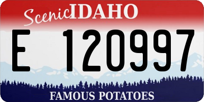 ID license plate E120997