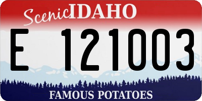 ID license plate E121003