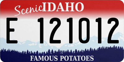 ID license plate E121012