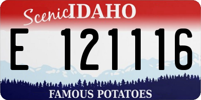 ID license plate E121116