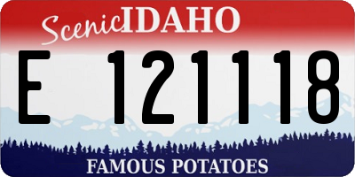 ID license plate E121118