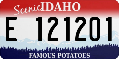 ID license plate E121201