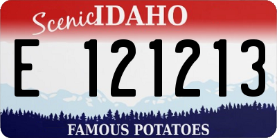 ID license plate E121213